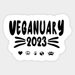 Veganuary 2023 Vegan Challenge Veganism Sticker